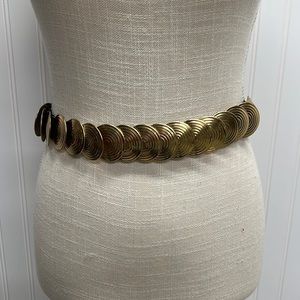 Vintage 90’s Y2K Gold Disc Elastic Chain‎ Belt